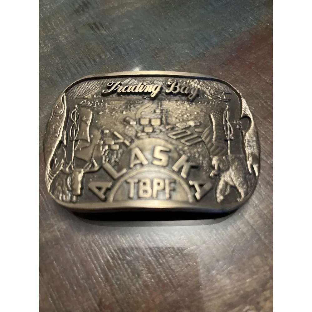 Belt Buckle Trading Bay Alaska TBPF Vintage
